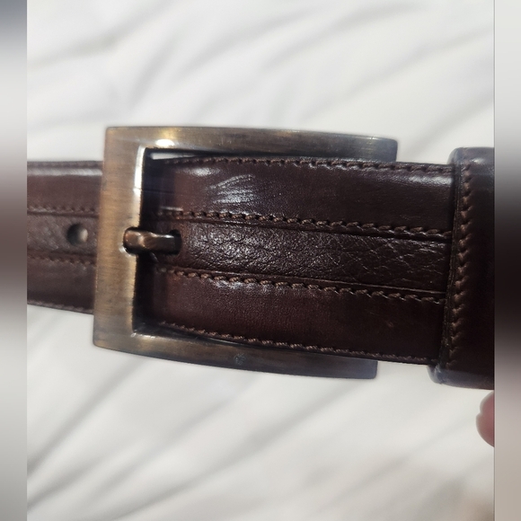 Mezlan Brown Genuine Leather Belt Size 32 - Picture 4 of 8